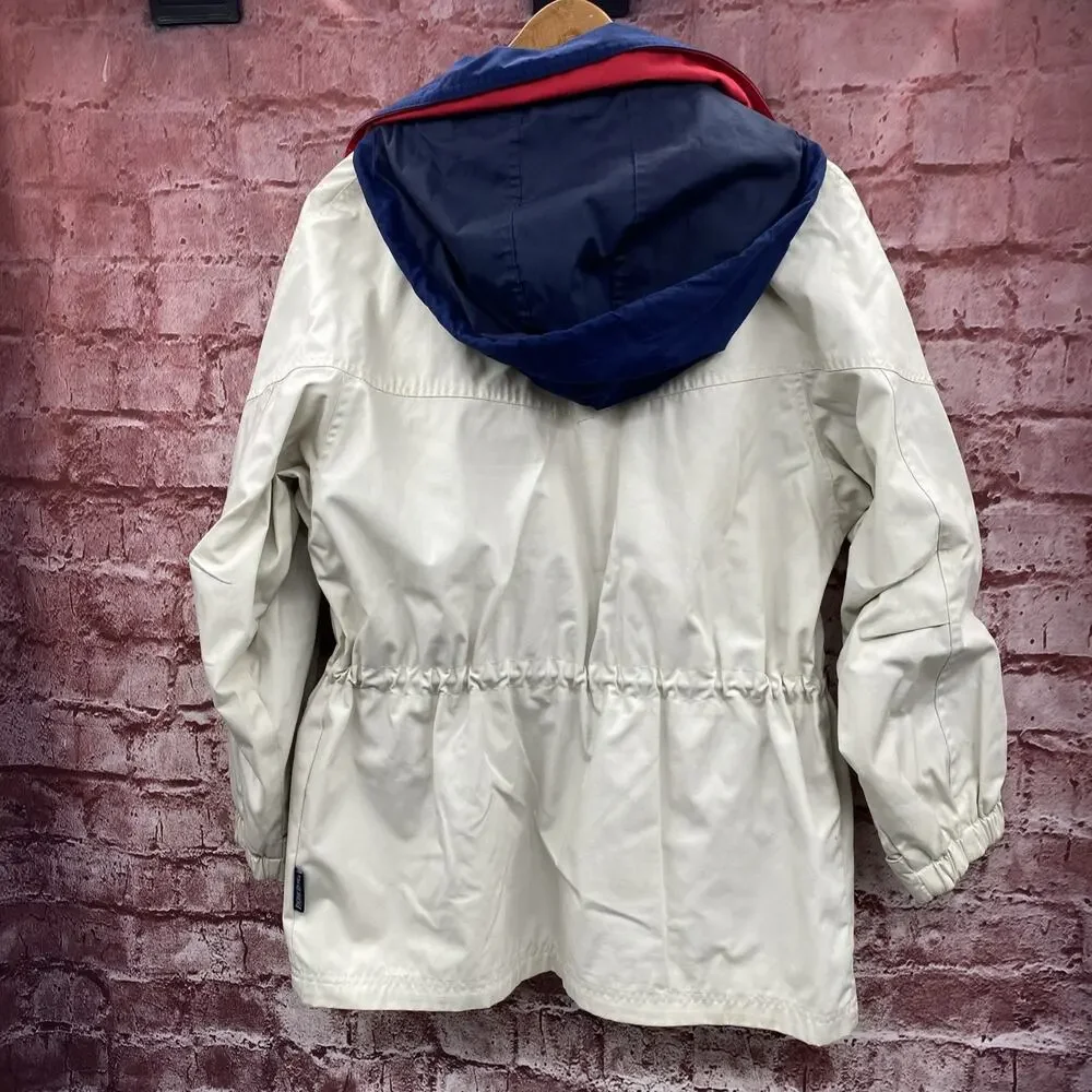 Vintage Pacific Trail, Women’s trail jacket with hood size Cream, Blue Size S